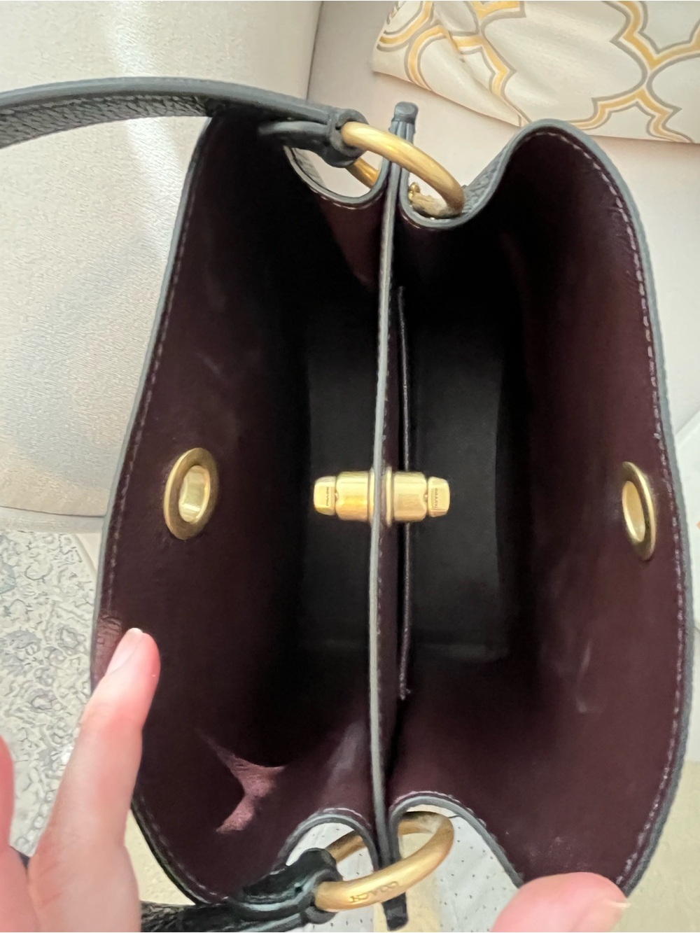 Coach Black Pebbled Leather Shoulder Bag with Gold Hardware - Picture 7 of 16